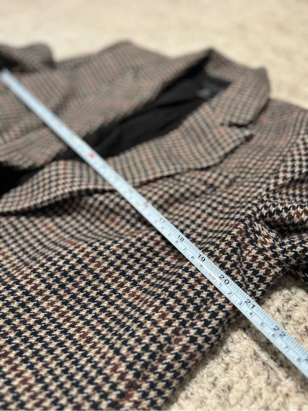 Rachel Zoe Black and Brown Houndstooth Double-Breasted Blazer Coat - Picture 6 of 6